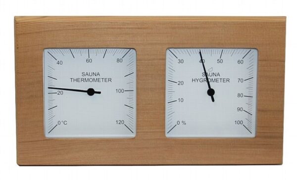 Sauna Thermometer Hygrometer Zedernholz|Messgeräte Kombination Klimamesser Cedar