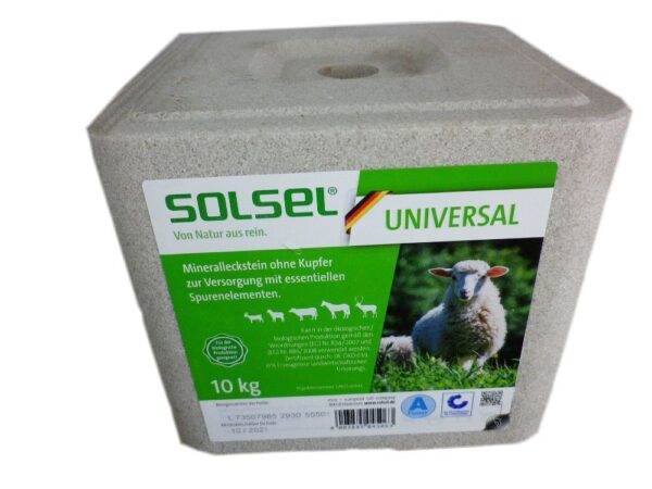 Solsel universal Leckstein ohne Kupfer 10 kg Rinder Schafe Pferde Wild 1-2 Stück