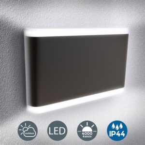 LED Außen-Wandleuchte IP44 Wand-Spot Fassaden-Lampe Strahler Schwarz