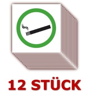 12 X Folien Aufkleber Rauchen erlaubt Raucherbereich Zigarette Größe 5 x 5 cm