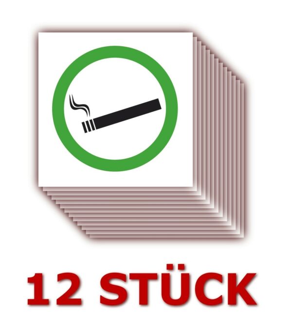 12 X Folien Aufkleber Rauchen erlaubt Raucherbereich Zigarette Größe 5 x 5 cm
