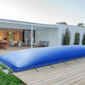 Aufblasbare Poolabdeckung Poolplane rechteckig aus LKW Plane 680 g/ m² (1360g/ m²)