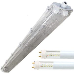 LED Feuchtraumleuchte Wannenleuchte Kellerleuchte für LED Röhren 2x120 Plastik
