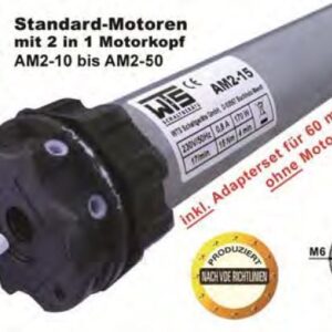 WTS - Rohrmotor Serie AM2-15 mit mechanischer Endabschaltung Ø (45mm) 15Nm 17U/ min