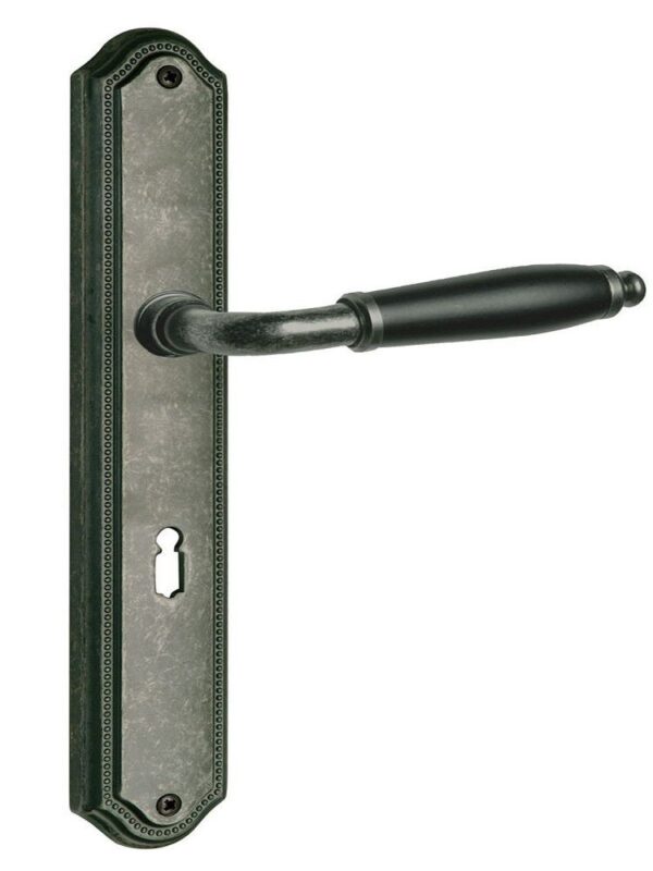 Langschildgarnitur Modell Micado Antik grau Griffstück schwarz vers. Varianten