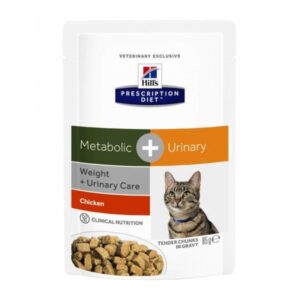 HILL'S Metabolic + Urinary Stress Feline Frischebeutel Huhn 48 x 85g für Katzen