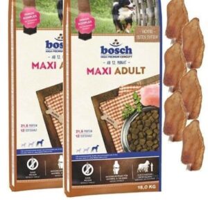 2x15kg Bosch Adult Maxi + 6 x Kaninchenohren