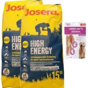 2x15kg Josera High Energy Hundefutter + 80g Fleischsnacks