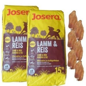 2x15kg Josera Daily Lamm & Reis Adult Hundefutter + 6 x Kaninchenohren