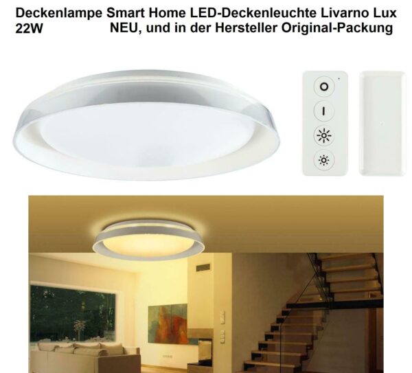 Deckenlampe Smart Home LED-Deckenleuchte Livarno Lux 22W. NEU & in Original-Packung