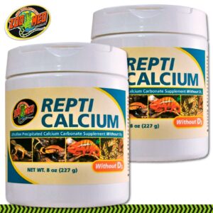 2xZoo Med Repti Calcium® ohne D3 227 g reines Kalziumcarbonat Nahrungsergänzung