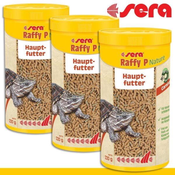 sera 3 x 1000 ml Raffy P Nature Hauptfutter für Wasserschildkröten