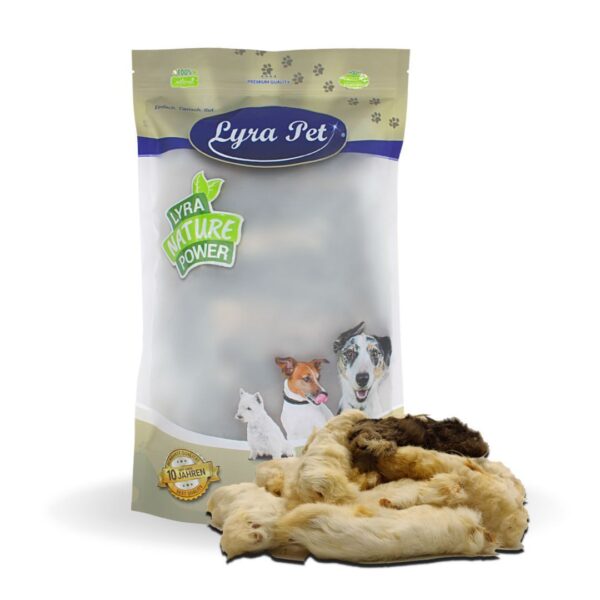 1 - 10 kg Lyra Pet® Kaninchenpfoten mit Fell