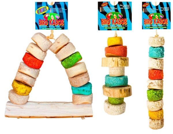 3er Mixpack-8 Vogelspielzeug Bird Kabob ideal für Sittiche und kleine Papageien