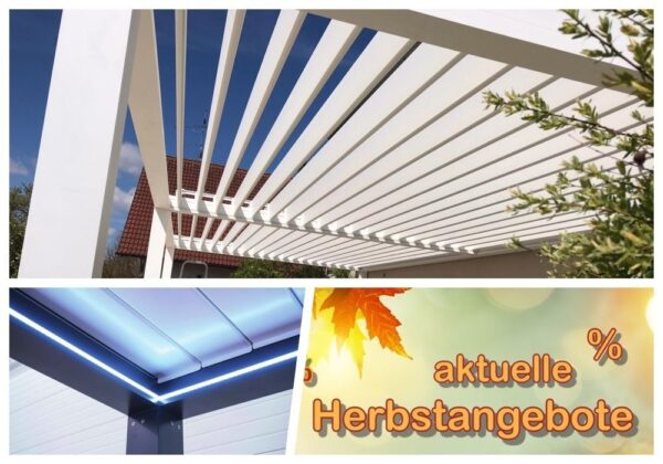 Lamellenpavillon Aluminium Lamellendach 4x3m Pergola Pavillon 4 x 3 m