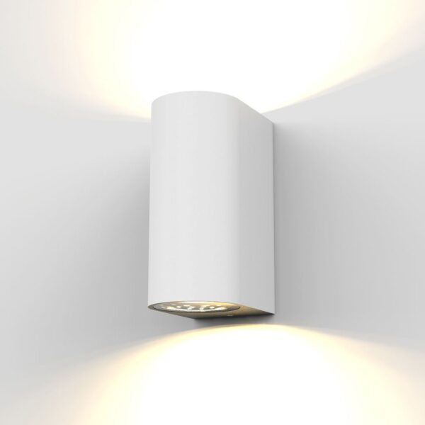 Außenwandleuchte LED IP44 Außen-Leuchte Lampe Wand-Spot Strahler Bad GU10 WEISS